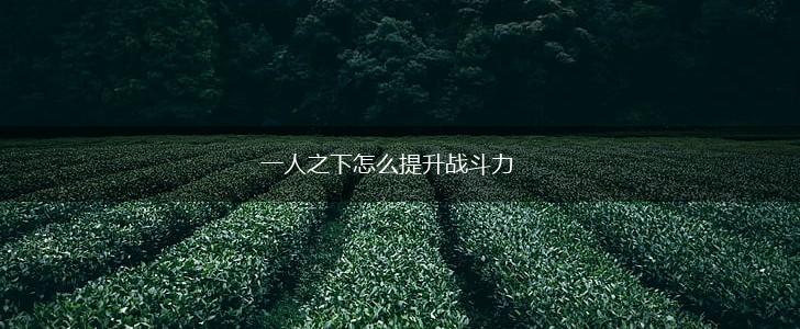 一人之下怎么提升战斗力,第1张