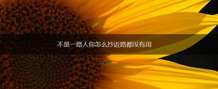 不是一路人你怎么抄近路都没有用,第1张