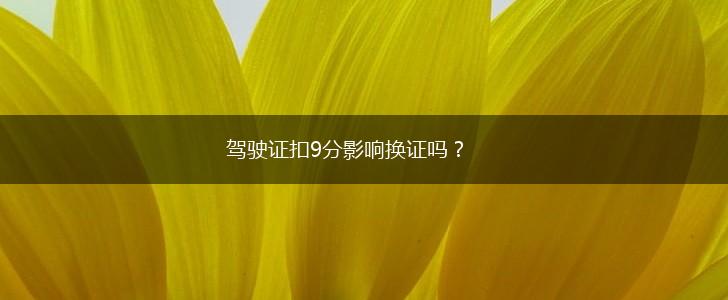 驾驶证扣9分影响换证吗？,第1张