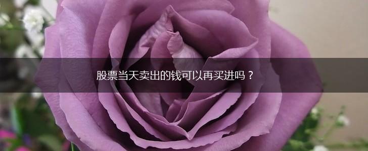 股票当天卖出的钱可以再买进吗？,第1张