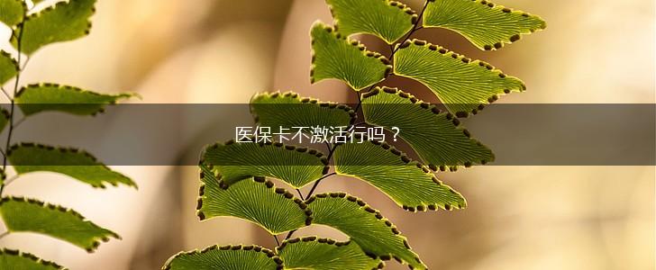 医保卡不激活行吗？,第1张