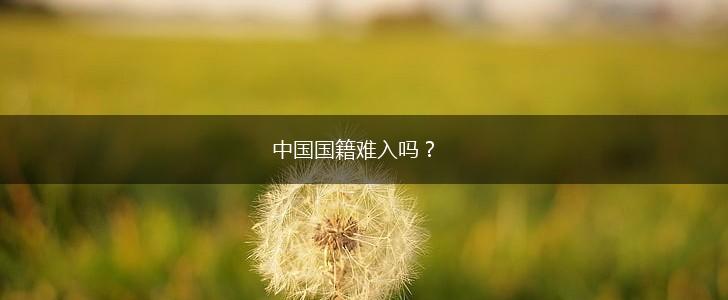 中国国籍难入吗？,第1张