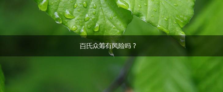 百氏众筹有风险吗？,第1张