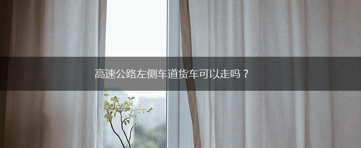 高速公路左侧车道货车可以走吗？,第1张