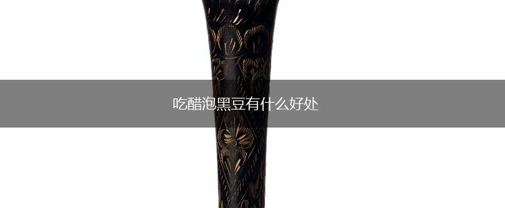 吃醋泡黑豆有什么好处,第1张