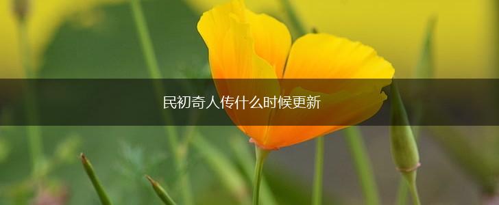 民初奇人传什么时候更新,第1张