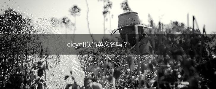 cicy可以当英文名吗？,第1张