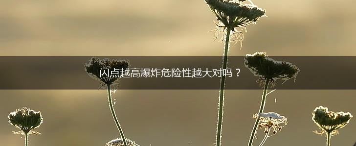 闪点越高爆炸危险性越大对吗？,第1张