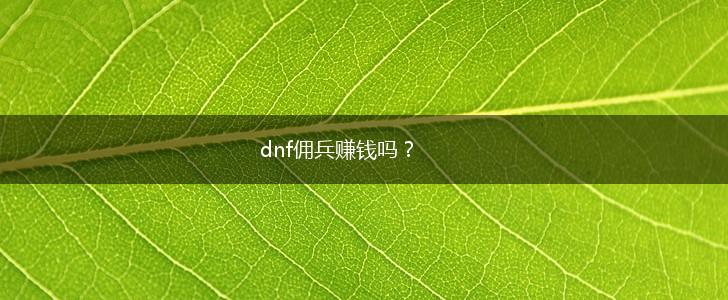 dnf佣兵赚钱吗？,第1张