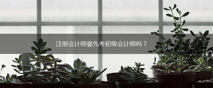 注册会计师要先考初级会计师吗？,第1张