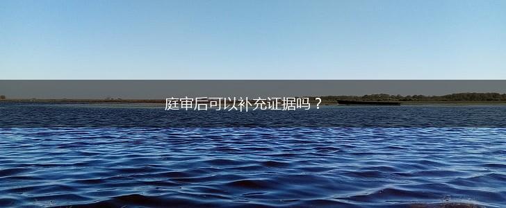 庭审后可以补充证据吗？,第1张