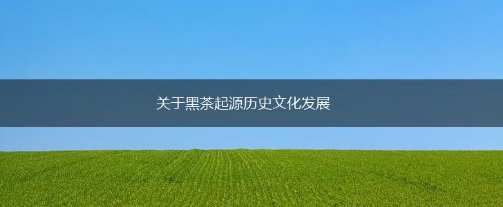 关于黑茶起源历史文化发展,第1张