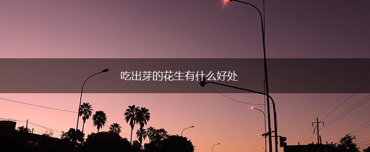 吃出芽的花生有什么好处,第1张
