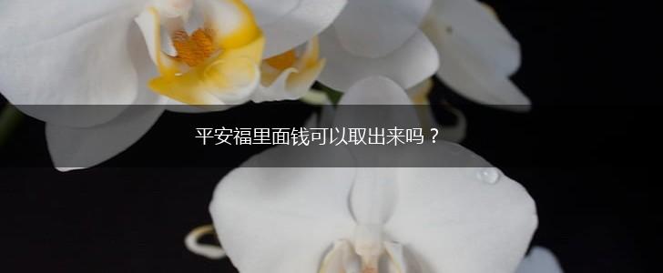 平安福里面钱可以取出来吗？,第1张