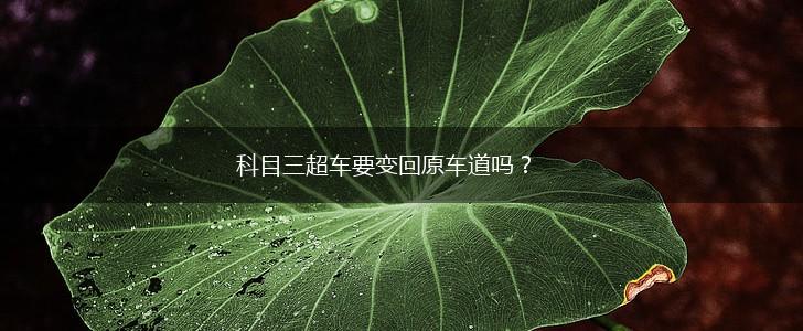 科目三超车要变回原车道吗？,第1张