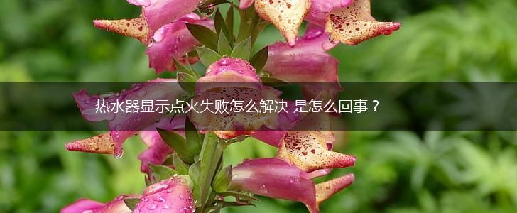 热水器显示点火失败怎么解决 是怎么回事？,第1张