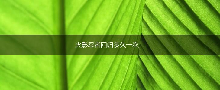 火影忍者回归多久一次,第1张