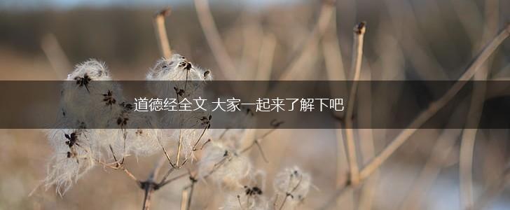 道德经全文 大家一起来了解下吧,第1张