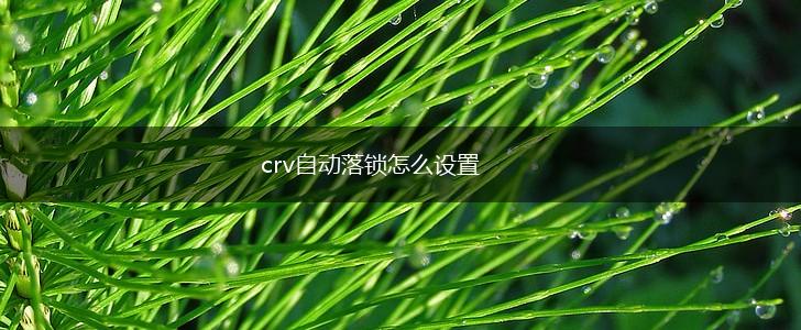 crv自动落锁怎么设置,第1张