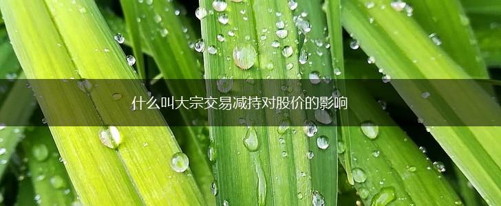 什么叫大宗交易减持对股价的影响,第1张